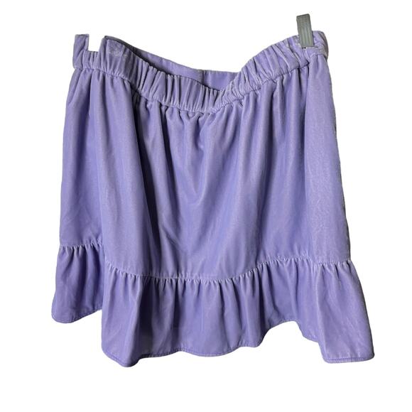 J.Crew Light Purple Lilac Velvet Stretchy Waistband Mini Skirt Women's Medium - Picture 9 of 9